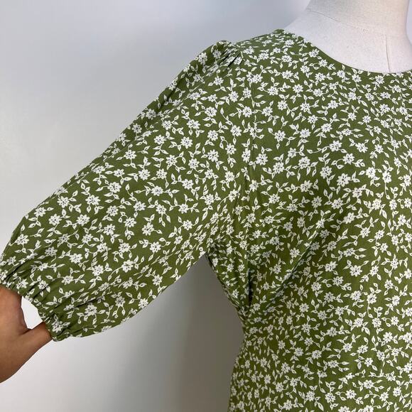 Kivari Gracie Midi Dress Green Rayon Printed Floral - Picture 4 of 14